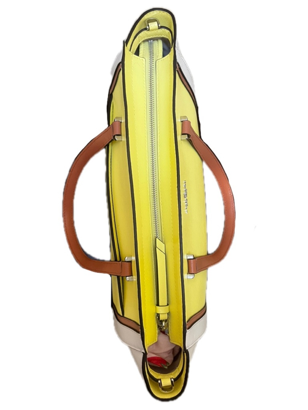 🪻SOLD🪻Kate Spade Patterson Drive Geraldine Colorblock Satchel Limelight Yellow - Picture 8 of 15